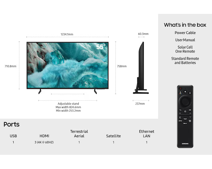 Samsung AI 55" 4K Ultra HD QLED Smart TV Wifi - QE55Q7FAAUXXH